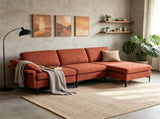 Modular L-Shaped Sectional Sofa, 95 Inch Multi-Functional Linen Fabric Couch with AC & USB Charging 71326154