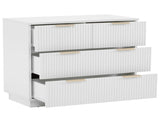 White P2 Particle Board and Density Board Wavy Pattern Drawer Front Three-Level Four-Drawer Bedside 33325680