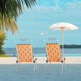 Set of 2 Webbed Folding Beach Chairs, Outdoor Patio Lawn Foldable Chairs for Camping Fishing Yard 42091416