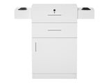 Barbershop Salon Locker / Hair Dryer Rack Drawer with Lock White 76190770