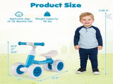4 Wheel Kids Balance Bike with Light Up Wheels, 3 Level Adjustable Height Toddler Push Bike , No 42047037