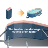 3.0m oval free inflatable garden PVC swimming pool dark blue W2710P337295