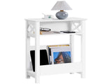 3 Tier Modern End Table with Storage Shelf, White 16216628