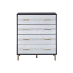 ZUN Black and Silver 4-Drawer Chest B062P209044