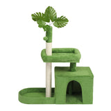 36in Cat Tree with Leaves, Multi-level Cat Tower with Cat Scratching Post, Cozy Cat Condo, Padded 31989502