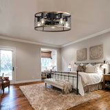 20 Inch Industrial Caged Ceiling Fan, With 7-ABS Blades Remote Control Reversible DC Motor, Small W882P221513