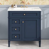 30'' Bathroom Vanity with Top Sink, Modern Bathroom Storage Cabinet with 2 Drawers and a Tip-out N710P206904C