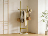 Clothing Rack, Golden Metal Freestanding Heavy Duty Clothes Rack with Marble Base, Multipurpose 04121908