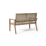 Outdoor Wicker and Acacia Wood Loveseat, Light Multibrown and Light Brown, 34'' H X 46.5'' W X 74229.00MLBRN