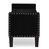 Upholstered Tufted Button Storage Bench with nails trim,Entryway Living Room Soft Padded Seat with 68033882