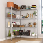 ZUN 58''W Adjustable Storage Shelves 1200LBS NSF Wire Shelving Unit 4 Tier Metal Shelving for Storage 17635992