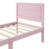 Wood Platform Bed Twin Bed Frame Mattress Foundation with Headboard and Wood Slat Support WF192440AAH