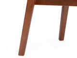 MidCentury Modern Dining Chairs Set of 2, Solid Rubber Wood Dining Side Chairs with Cream White PU W5599P547504