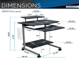 Compact Computer Cart With Storage, Espresso 36352791