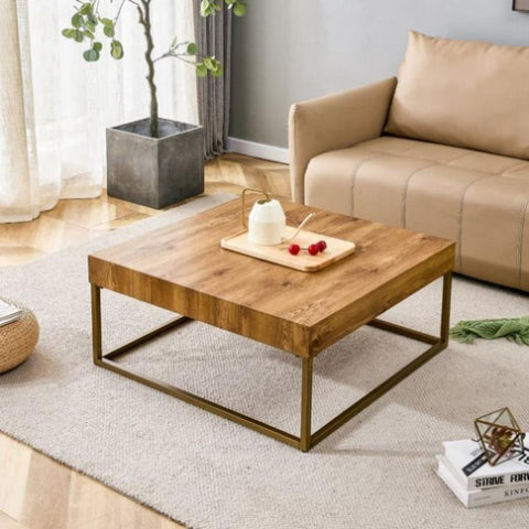 ZUN Modern rectangular coffee table, dining table. MDF desktop with metal legs. Suitable for restaurants W1151119521