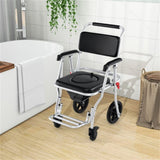 4-in-1 Commode Wheelchair Bedside/Shower/Raised Toilet Seat, 10" Wheels, Foldable, 02069961