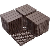 Plastic Interlocking Deck Tiles, 11.8"x11.8", Patio Flooring Outdoor Waterproof All 16456452
