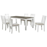 ZUN Retro Style 7-Piece Dining Table Set with Extendable Table and 6 Upholstered Chairs 99726867