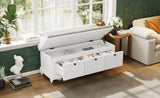 ZUN TREXM Classic Storage Bench with Cushioned Seat and Three Drawers for Entryway and Living Room N715P207812K