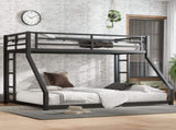 Metal Twin XL over Queen Bunk Bed for Teens and Adults,Noise Reduced/No Box Spring Needed, Black W1580P243343