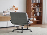 Criss Cross Legged Office Chair with Flip-Up Back Built-In Dynamic Airbag Lumbar Support, Wide Seat 80311048