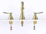 2-Handle 8 inch Widespread Bathroom Sink Faucet Brushed Gold Lavatory Faucet 3 Hole 360&deg Swivel T3177P277517