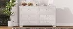 ZUN 6 Drawers Elegant Design Wooden Dresser, Retro Style Storage Cabinet with Metal Handles for Bedroom, N733P199705K