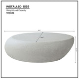 43.31''Fiberglass Elliptical Coffee Table for Living Room Vintage Table,Matte Rocks Table front of W2582P195218