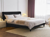 Queen Size Velvet Bed Frame with Charging Station and Storage Shelf, Upholstered Platform Bed with 00449409