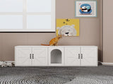 Litter Box Enclosure for 2 Cats, Modern Cat Litter Box with Double Room, Wooden Litter Box W282P196029
