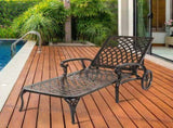 193*64.5*93cm Backrest Adjustable Courtyard Cast Aluminum Lying Bed Bronze 01637540