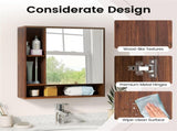 2 in 1 Mirrored Bathroom Wall Cabinet, Space-Saving Medicine Cabinet with Hidden Storage & Shelves 31972657