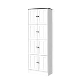 ZUN Tall Storage Cabinet with 8 Doors and 4 Shelves, Wall Storage Cabinet for Living Room, Kitchen, W1693111251