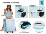 Portable Nail Table Desk for Nail Teach, Upgraded Rolling Manicure Table Makeup Station w/Speaker 90494314