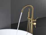 Single Handle Freestanding Tub Filler Floor Mount Bathtub Faucet with Handheld Shower W1932P156058