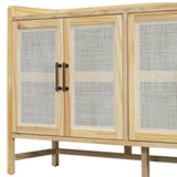 TREXM Rustic Sideboard with Decorative Rattan Doors and Adjustable Shelves for Entryway, Dining N715P203848N