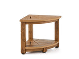 Corner Shower Bench 16.5" Height 12.8" Radius, 350 LBS Capacity with Storage Shelf, Water 00438793