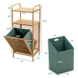Bamboo Bathroom Shelf with Tilt-out Laundry Hamper 90037264