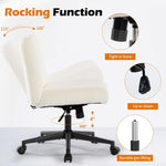 ZUN Office chair with wheels, armless office chair, Teddy velvet wide seat home office chair, cute W1521P176388