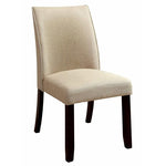 ZUN Classic Contemporary Ivory Fabric Set of 2 Chairs Only Kitchen Dining Room Furniture Espresso Solid B01158420