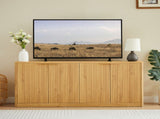 59-inch modern wavy sideboard, curved contour design storage cabinet, 4-door cabinet with storage W1162P339086