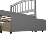 Twin Platform Storage Bed Wood Bed Frame with Two Drawers and Headboard, Gray WF194279AAE
