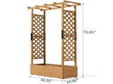 Raised Garden Bed with Trellis, Hanging Roof, Planter Box, Drainage Holes, Vertical Plant Container 08791532