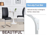 Luxury Simple Arch Chair - Set of 4 Black PU Material High Resilience Dining Chair with Arched Metal W1151P154857