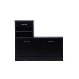 ZUN Three In One Combination Model Gate Cabinet with Shoe cabinet+Hang shelf+ Mirror,Black 70705651