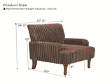 Modern Accent Chair with 3.5cmW Wide Wale Corduroy, 9" Solid Wood Legs, Comfortable Upholstered 18831896