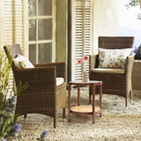 19.7in Rattan Coffee with Glass Top, Small Round End, Boho Style Side Sofa End 82239146