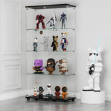 Glass Display Cabinet with 4-Shelf Double Doors and Lock, Curio Cabinet 5mm Tempered Glass Floor T3210P308316
