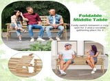 Wooden bench withFol dable Middle Table - Natural 13693200