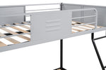 ZUN Metal Twin over Full Bunk Bed/ Heavy-duty Sturdy Metal/ Noise Reduced/ Safety Vent Board Guardrail/ W427P154966